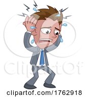 Poster, Art Print Of Stress Anxiety Or Headache Business Man Cartoon