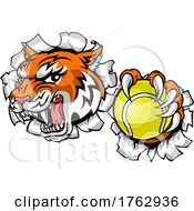 Tiger Tennis Player Animal Sports Mascot