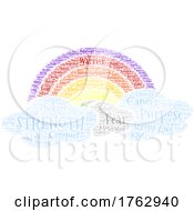 Poster, Art Print Of Rainbow And Cloud Cancer Word Art