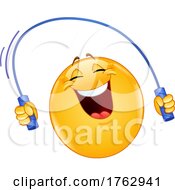 Poster, Art Print Of Cartoon Happy Emoji Skipping Rope