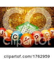 Poster, Art Print Of 2022 Bingo Balls Jackpot And Cards On Disco Wall