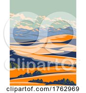 Poster, Art Print Of Coral Pink Sand Dunes State Park Between Mount Carmel Junction And Kanab In Utah Usa Wpa Poster Art