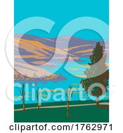 Poster, Art Print Of East Canyon State Park And The Reservoir In Salt Lake City In Morgan County Utah Usa Wpa Poster Art