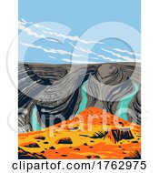 Poster, Art Print Of Goosenecks State Park Overlooking A Meander Of San Juan River Near Mexican Hat Utah Usa Wpa Poster Art