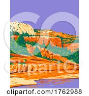 Slide Rock State Park Located In Oak Creek Canyon Sedona Arizona Usa Wpa Poster Art