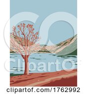 Spring Valley State Park With Eagle Valley Reservoir In Eastern Nevada USA WPA Poster Art