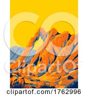 Valley Of Fire State Park With Red Sandstone Formations The Aztec Sandstone Overton Nevada USA WPA Poster Art