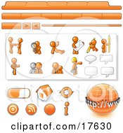 Orange Man Web Design Kit With Tabs Icons And Web Buttons by Leo Blanchette