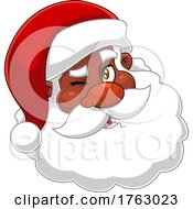 Poster, Art Print Of Winking Santa Face