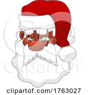 Poster, Art Print Of Sad Crying Santa Face