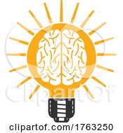 Poster, Art Print Of Human Brain Light Bulb