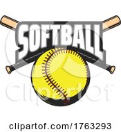 Poster, Art Print Of Softball With Bats And Text
