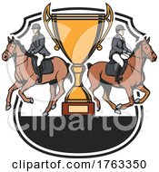 Poster, Art Print Of Equestrians Horses And Trophy