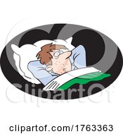 Poster, Art Print Of Cartoon Man Having A Sleepless Night