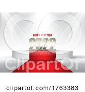 Poster, Art Print Of Happy New Year Background With Numbers On Podium
