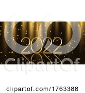 Poster, Art Print Of Gold Stars Happy New Year Banner Design