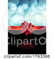 Poster, Art Print Of Christmas Background With Glossy Bow