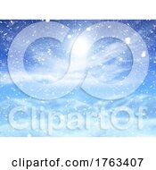 3D Christmas Background With Snowy Landscape by KJ Pargeter