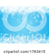 Poster, Art Print Of Christmas Blue Background With A Snowflake Design