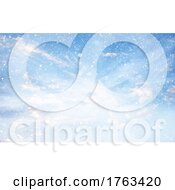 Poster, Art Print Of Christmas Sky Background With Snowflakes Falling