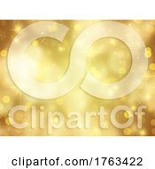 Poster, Art Print Of Golden Background With Stars And Bokeh Lights