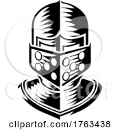 Poster, Art Print Of Knight Helmet Armor Helm Medieval Vintage Woodcut
