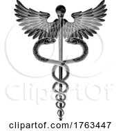 Poster, Art Print Of Caduceus Vintage Doctor Medical Snakes Symbol