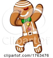 Poster, Art Print Of Cartoon Gingerbread Man Cookie Dabbing