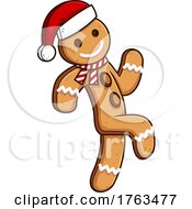 Cartoon Gingerbread Man Cookie Running by Hit Toon