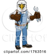 Eagle Plumber Or Mechanic Holding Spanner