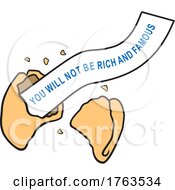 Poster, Art Print Of Cartoon Misfortune Cookie With A You Will Not Be Rich And Famous Message