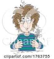 Cartoon Man With Crazy Hair