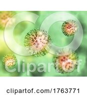Poster, Art Print Of 3d Medical Background With H1n1 Flu Virus Cells