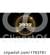Poster, Art Print Of Black And Gold Happy New Year Banner Design