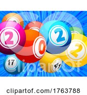 Poster, Art Print Of Twenty Twenty Two Bingo Lottery Balls On Blue Background