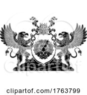 Poster, Art Print Of Crest Griffon Horse Coat Of Arms Lion Royal Shield