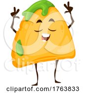 Tortilla Chip Mascot With Guacamole