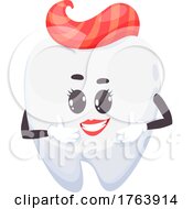 Female Tooth With Red Paste Hair by Vector Tradition SM