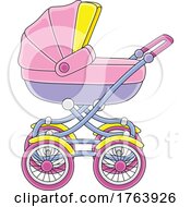 Poster, Art Print Of Pink Purple And Yellow Baby Pram