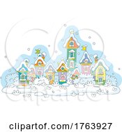 Poster, Art Print Of Winter Village With Snow