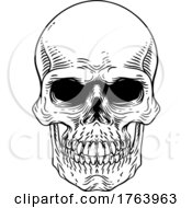 Poster, Art Print Of Skull Old Vintage Woodcut Etching Engraving Style
