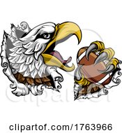 Poster, Art Print Of Bald Eagle Hawk Ripping American Football Mascot