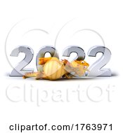 3d Dragon With 2022 New Year On A Shaded White Background