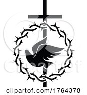 Poster, Art Print Of Dove Cross And Crown Of Thorns