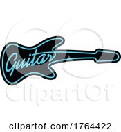 Poster, Art Print Of Neon Styled Guitar