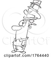 Poster, Art Print Of Cartoon Black And White Guy Wearing Many Hats