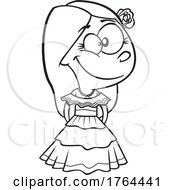 Cartoon Black And White Mexican Girl by toonaday