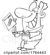 Poster, Art Print Of Cartoon Black And White Guy Mortgage Free And Burning A Statement