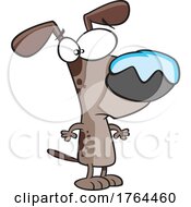 Cartoon Dog With Snow On His Nose by toonaday