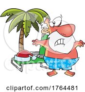 01/05/2022 - Cartoon Santa Claus With A Sun Burn On A Beach